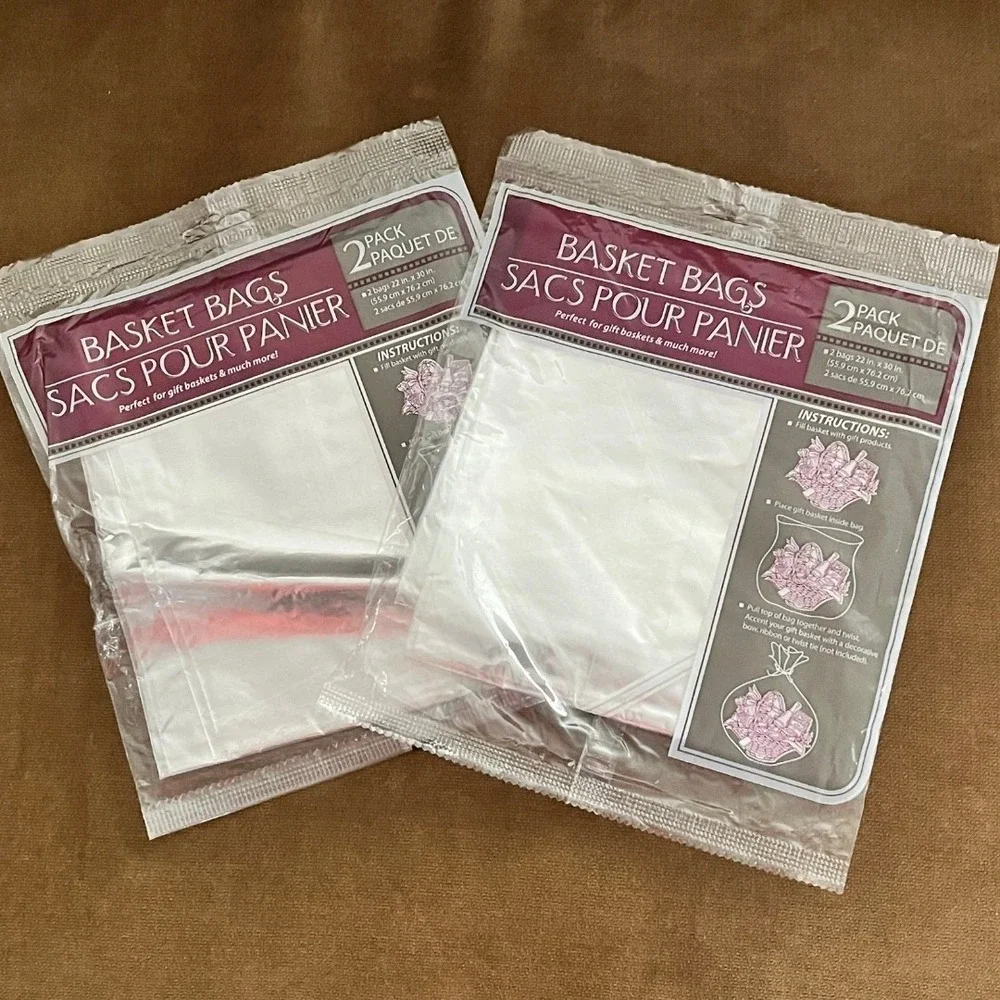Set of 2 Clear Basket 2 Bags  Pack 24